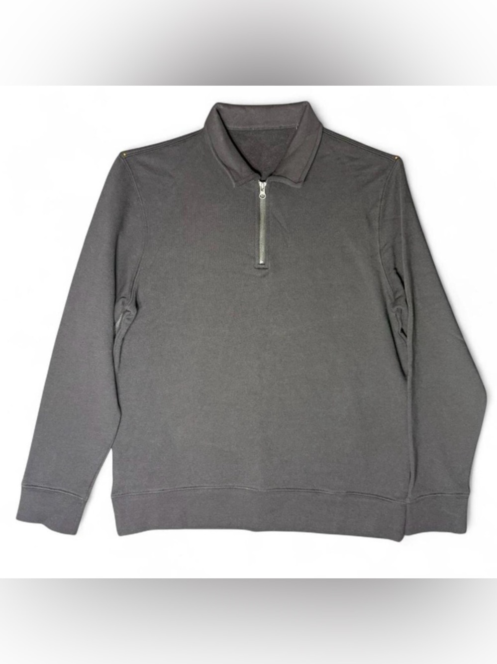 Vince Men's Black French Terry Quarter-Zip Pullover Sweater Size Medium